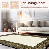 Ultra Soft Area Rug, Non Slip, Stain Resistant, Washable Area Rugs for Living Room, Bedroom, Elegant Wildlife Inspired Aesthetic(Beige)