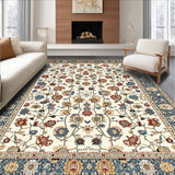 Ultra Soft Area Rug, Non Slip, Stain Resistant, Washable Area Rugs for Living Room, Bedroom, Artistic Abstract Floral Expression(White)