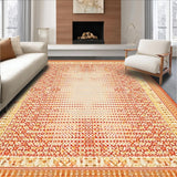 Ultra Soft Area Rug, Non Slip, Stain Resistant, Washable Area Rugs for Living Room, Bedroom, Terracotta Sunburst Area(Orange)