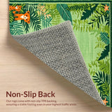 Ultra Soft Area Rug, Non Slip, Stain Resistant, Washable Area Rugs for Living Room, Bedroom, Charming Multicolor Safari Theme(Green)