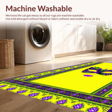Ultra Soft Area Rug, Non Slip, Stain Resistant, Washable Area Rugs for Living Room, Bedroom, Vibrant Mosaic Masquerade Design(Yellow)