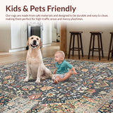 Ultra Soft Area Rug, Non Slip, Stain Resistant, Washable Area Rugs for Living Room, Bedroom, Cozy Abstract Pattern Fusion(Gray)