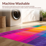 Ultra Soft Area Rug, Non Slip, Stain Resistant, Washable Area Rugs for Living Room, Bedroom, Stylish Gradient Spectrum Design(Yellow)
