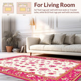 Ultra Soft Area Rug, Non Slip, Stain Resistant, Washable Area Rugs for Living Room, Bedroom, Rustic Gold Diamond Motif Accent(White)