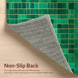 Ultra Soft Area Rug, Non Slip, Stain Resistant, Washable Area Rugs for Living Room, Bedroom, Sophisticated Modern Geometric Appeal(Green)