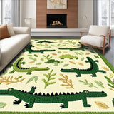 Ultra Soft Area Rug, Non Slip, Stain Resistant, Washable Area Rugs for Living Room, Bedroom, Vibrant Animal Print Decorative Accent(Green)