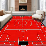 Ultra Soft Area Rug, Non Slip, Stain Resistant, Washable Area Rugs for Living Room, Bedroom, Rustic Textured Athletic Scene(Red)