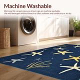 Ultra Soft Area Rug, Non Slip, Stain Resistant, Washable Area Rugs for Living Room, Bedroom, Eclectic Bright Color Splash Design(Blue)