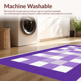 Ultra Soft Area Rug, Non Slip, Stain Resistant, Washable Area Rugs for Living Room, Bedroom, Charming Lavender Geometric Display(Purple)