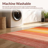 Ultra Soft Area Rug, Non Slip, Stain Resistant, Washable Area Rugs for Living Room, Bedroom, Elegant Minimalist Geometric Concept(Brown)