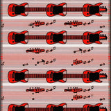 Bold Geometric Guitar Shape Arrangement(Red)