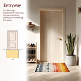 Ultra Soft Area Rug, Non Slip, Stain Resistant, Washable Area Rugs for Living Room, Bedroom, Trendy Modern Rainbow Palette(Orange)