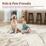 Ultra Soft Area Rug, Non Slip, Stain Resistant, Washable Area Rugs for Living Room, Bedroom, Elegant Earthy Tiled Aesthetic(Beige)