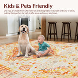 Ultra Soft Area Rug, Non Slip, Stain Resistant, Washable Area Rugs for Living Room, Bedroom, Elegant Boho Textured Design(Beige)