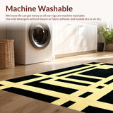 Ultra Soft Area Rug, Non Slip, Stain Resistant, Washable Area Rugs for Living Room, Bedroom, Artistic Dice-Inspired Floor Accent(Beige)