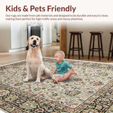 Ultra Soft Area Rug, Non Slip, Stain Resistant, Washable Area Rugs for Living Room, Bedroom, Washable Low Pile Kitchen Accent Rug(Beige)