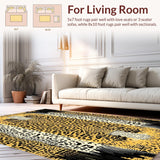 Ultra Soft Area Rug, Non Slip, Stain Resistant, Washable Area Rugs for Living Room, Bedroom, Stylish Beige Leopard Textures(Beige)