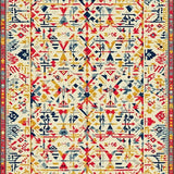 Ultra Soft Area Rug, Non Slip, Stain Resistant, Washable Area Rugs for Living Room, Bedroom, Artistic Boho Area with Rich Beige and Colorful Geometric Elements(Yellow)