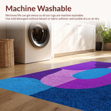 Ultra Soft Area Rug, Non Slip, Stain Resistant, Washable Area Rugs for Living Room, Bedroom, Modern Abstract Dining Space Non-Slip Carpet(Purple)