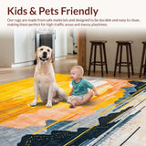 Ultra Soft Area Rug, Non Slip, Stain Resistant, Washable Area Rugs for Living Room, Bedroom, Rustic Sunshine Inspired Decor(Yellow)