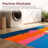 Ultra Soft Area Rug, Non Slip, Stain Resistant, Washable Area Rugs for Living Room, Bedroom, Galaxy Inspired Abstract Aesthetic(Blue)