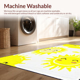 Ultra Soft Area Rug, Non Slip, Stain Resistant, Washable Area Rugs for Living Room, Bedroom, Happy Sunshine Inspired Art(Yellow)