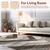 Ultra Soft Area Rug, Non Slip, Stain Resistant, Washable Area Rugs for Living Room, Bedroom, Elegant Earthy Toned Lattice Design(Gray)