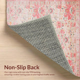 Ultra Soft Area Rug, Non Slip, Stain Resistant, Washable Area Rugs for Living Room, Bedroom, Lush Cozy Textured Geometry(Pink)