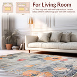 Lush Gray Orange Botanical Print(Gray)