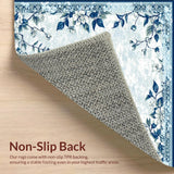 Ultra Soft Area Rug, Non Slip, Stain Resistant, Washable Area Rugs for Living Room, Bedroom, Floral Patterned Area(Gray)