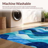 Ultra Soft Area Rug, Non Slip, Stain Resistant, Washable Area Rugs for Living Room, Bedroom, Fresh Aquatic Inspired Style(Blue)