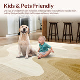 Beige Ombre Wavy Edge Area Modern Non Slip(Beige)