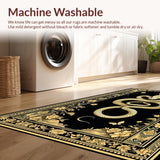 Ultra Soft Area Rug, Non Slip, Stain Resistant, Washable Area Rugs for Living Room, Bedroom, Striking Artistic Bird Pattern(Gold)