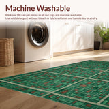 Ultra Soft Area Rug, Non Slip, Stain Resistant, Washable Area Rugs for Living Room, Bedroom, Colorful Urban Adventure Layout(Green)