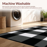 Ultra Soft Area Rug, Non Slip, Stain Resistant, Washable Area Rugs for Living Room, Bedroom, Chic Cozy Striped Arrangement(Black)