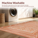 Ultra Soft Area Rug, Non Slip, Stain Resistant, Washable Area Rugs for Living Room, Bedroom, Eclectic Textured Contemporary Look(Orange)