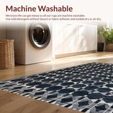 Ultra Soft Area Rug, Non Slip, Stain Resistant, Washable Area Rugs for Living Room, Bedroom, Rustic Monochrome Patterned Aesthetic(Gray)