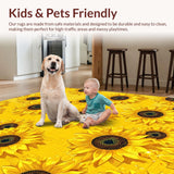 Ultra Soft Area Rug, Non Slip, Stain Resistant, Washable Area Rugs for Living Room, Bedroom, Vibrant Yellow Rustic Country Style(Yellow)