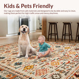 Ultra Soft Area Rug, Non Slip, Stain Resistant, Washable Area Rugs for Living Room, Bedroom, Cozy Modern Tiled Aesthetic(Orange)