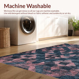Ultra Soft Area Rug, Non Slip, Stain Resistant, Washable Area Rugs for Living Room, Bedroom, Chic Machine-Washable Decorative Accent With Captivating Design(Blue)