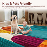 Ultra Soft Area Rug, Non Slip, Stain Resistant, Washable Area Rugs for Living Room, Bedroom, Modern Art(Blue)