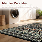 Ultra Soft Area Rug, Non Slip, Stain Resistant, Washable Area Rugs for Living Room, Bedroom, Rustic Trellis Motif with Soft Touch(Black)
