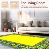 Ultra Soft Area Rug, Non Slip, Stain Resistant, Washable Area Rugs for Living Room, Bedroom, Whimsical Geometric Light Pattern(Yellow)