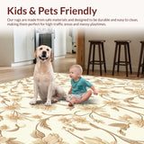Ultra Soft Area Rug, Non Slip, Stain Resistant, Washable Area Rugs for Living Room, Bedroom, Beige Gripper for Area Non Skid Under Mat Safety(Beige)