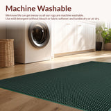 Ultra Soft Area Rug, Non Slip, Stain Resistant, Washable Area Rugs for Living Room, Bedroom, Serene Monochrome Gridded Style(Green)
