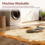 Ultra Soft Area Rug, Non Slip, Stain Resistant, Washable Area Rugs for Living Room, Bedroom, Animal Print Accent Rug for Rustic Decor(Beige)