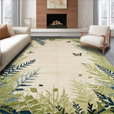 Ultra Soft Area Rug, Non Slip, Stain Resistant, Washable Area Rugs for Living Room, Bedroom, Soft Earthy Floral Elegance(Beige)