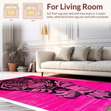 Ultra Soft Area Rug, Non Slip, Stain Resistant, Washable Area Rugs for Living Room, Bedroom, Lush Textured High Pile Aesthetic(Pink)