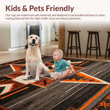 Ultra Soft Area Rug, Non Slip, Stain Resistant, Washable Area Rugs for Living Room, Bedroom, Western Starry Patterned Charm(Gray)