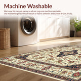 Artisan Floral Medallion Area Classic Farmhouse Decor Collection(Ivory)